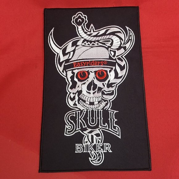 Vintage Easy Riders Brand Skull and Snake Motorcycle Biker Patch Large Black Col - Picture 4 of 11